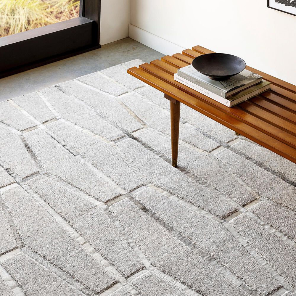 Surya Eloquent 10&#39; x 14&#39; Light Gray, Medium Gray and Beige Area Rug, , large