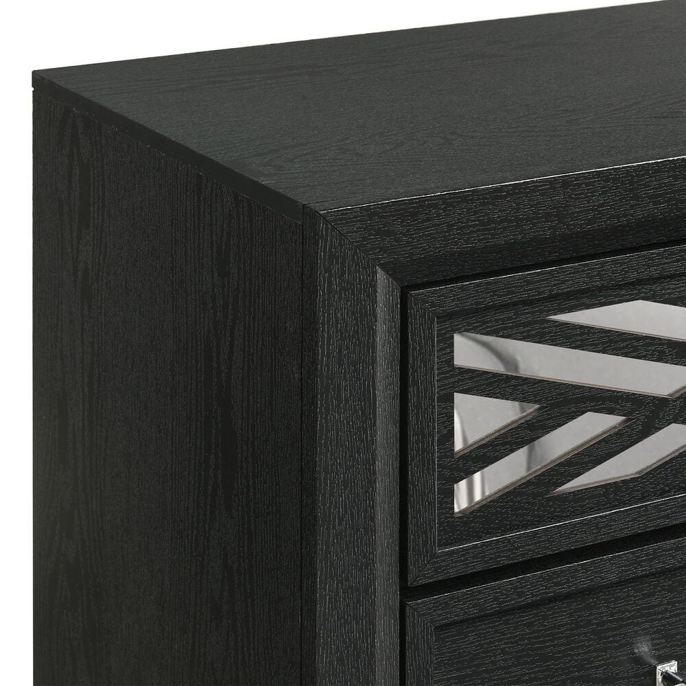 New Heritage Design Obsidian 3-Piece Queen Bedroom Set with Two Nightstands in Black, , large