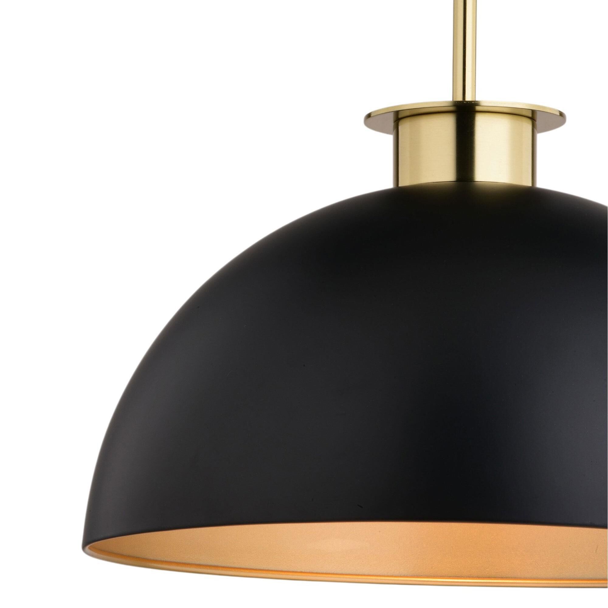 VERSMISSEN PENDANT LIGHT ブラック／銅 Vaxcel Devon 1-Light Pendant in Matte Black and Satin Brass