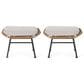 Hearth and Haven Montana Outdoor Ottoman with Beige Cushion in Light Brown and Black (Set of 2), , large