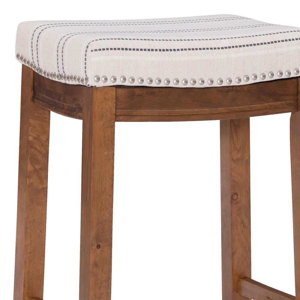 Linon Home Decor Claridge Counter Stool with Natural Cushion in Rich Brown, , large