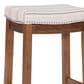 Linon Home Decor Claridge Counter Stool with Natural Cushion in Rich Brown, , large