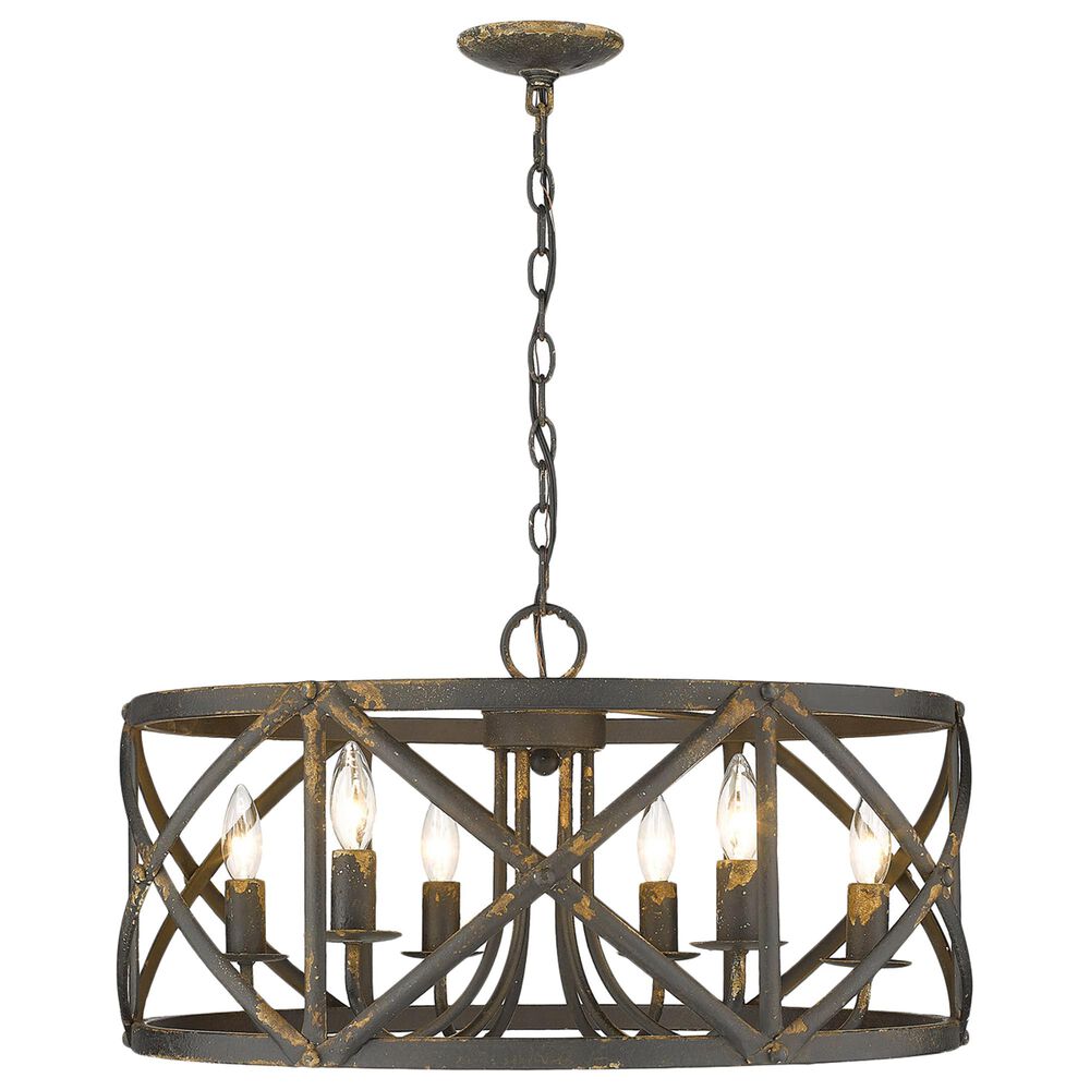 Golden Lighting Alcott 6-Light Chandelier in Antique Black Iron, , large