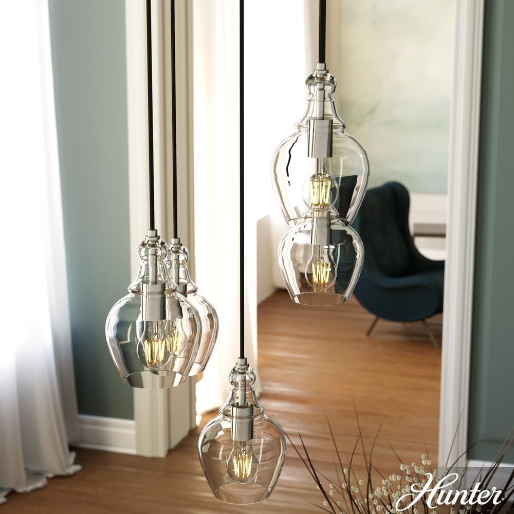 Hunter Maple Park 5-Light Cluster in Brushed Nickel, , large