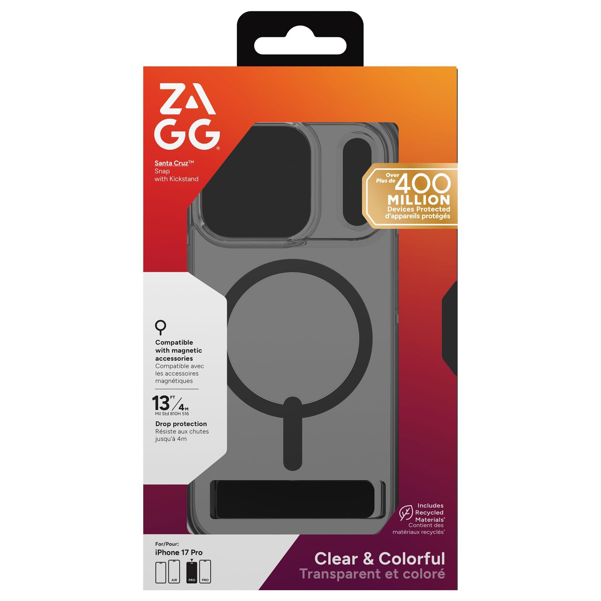 Zagg Santa Cruz Snap for MagSafe Clear Phone Case with Stand For