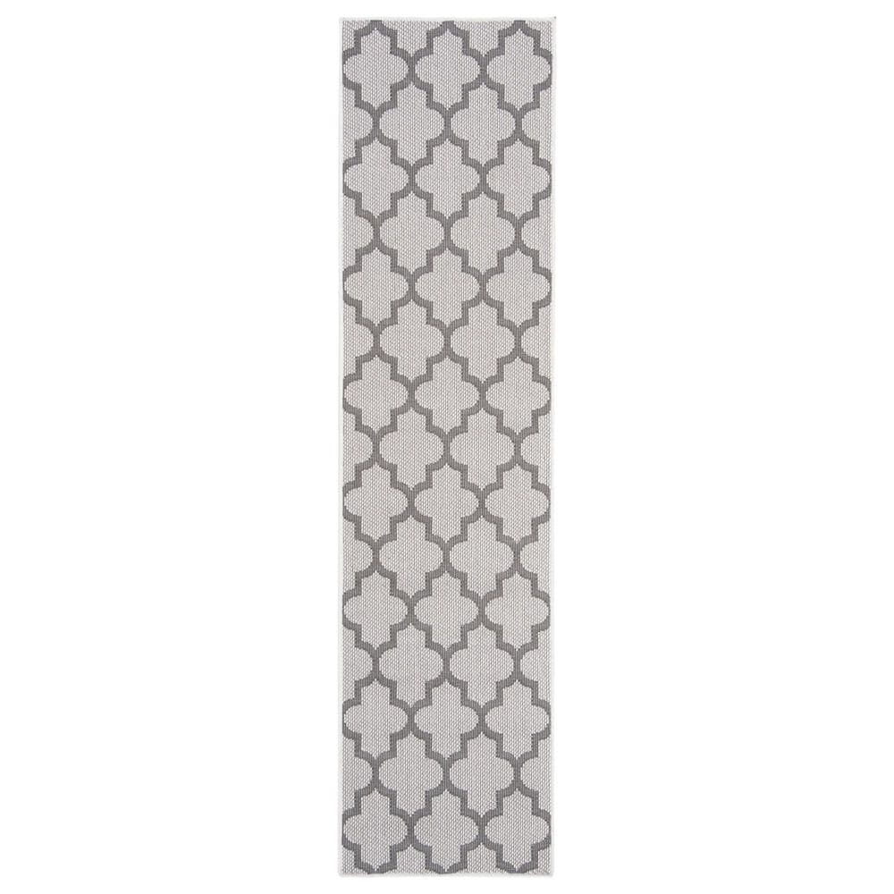 Safavieh Bermuda BMU804B 2" x 8" Ivory and Grey Indoor/Outdoor Area Performance Rug, , large