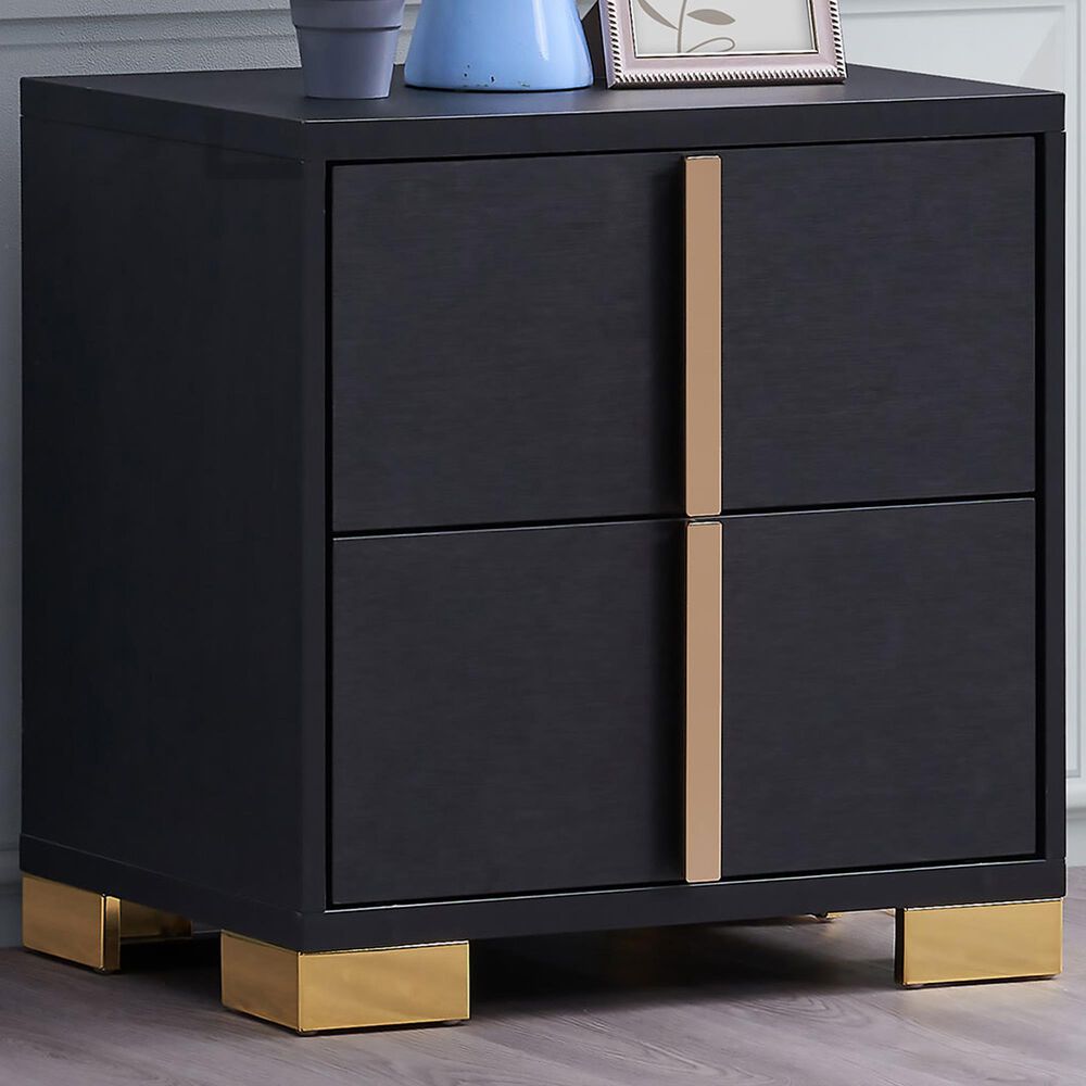 Pacific Landing Marceline 2-Drawer Nightstand in Black, , large