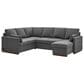 Lifestyle Solutions Edgewood Stationary Convertible Sleeper Sectional in Charcoal, , large