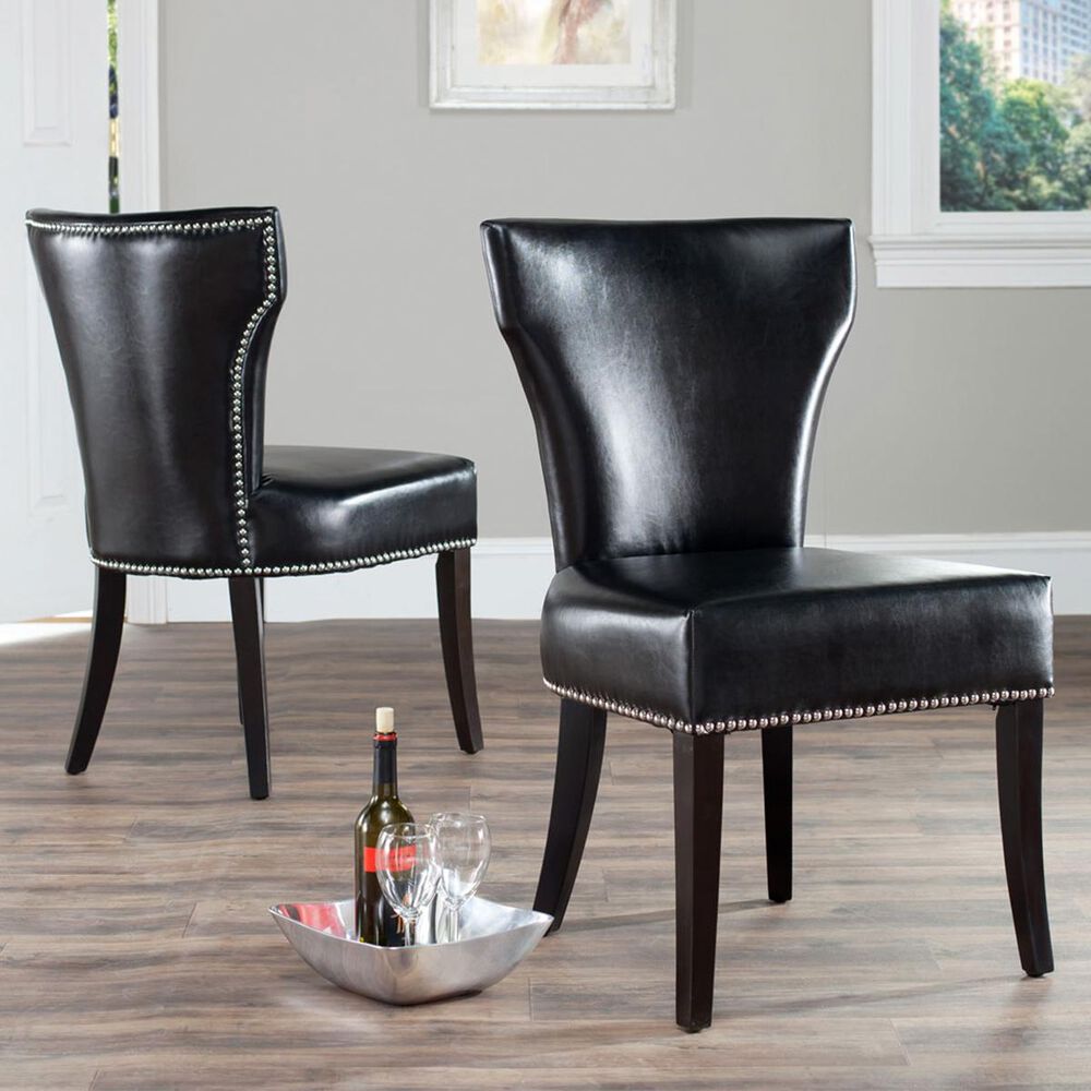 Safavieh Mercer Modern Jappic Side Chair in Black - Set of 2, , large