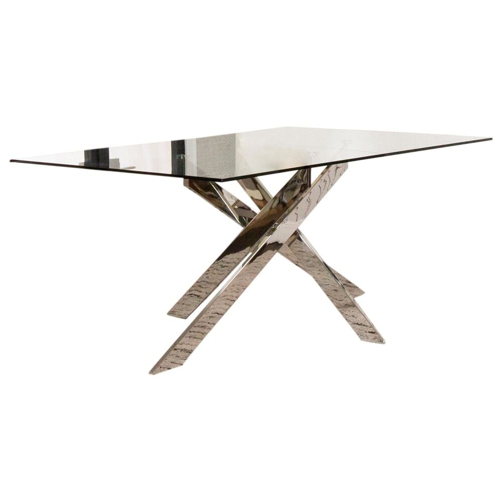 SUNSET Aldo and Ava 7-Piece Rectangular Dining Set in Clear and Chrome, , large