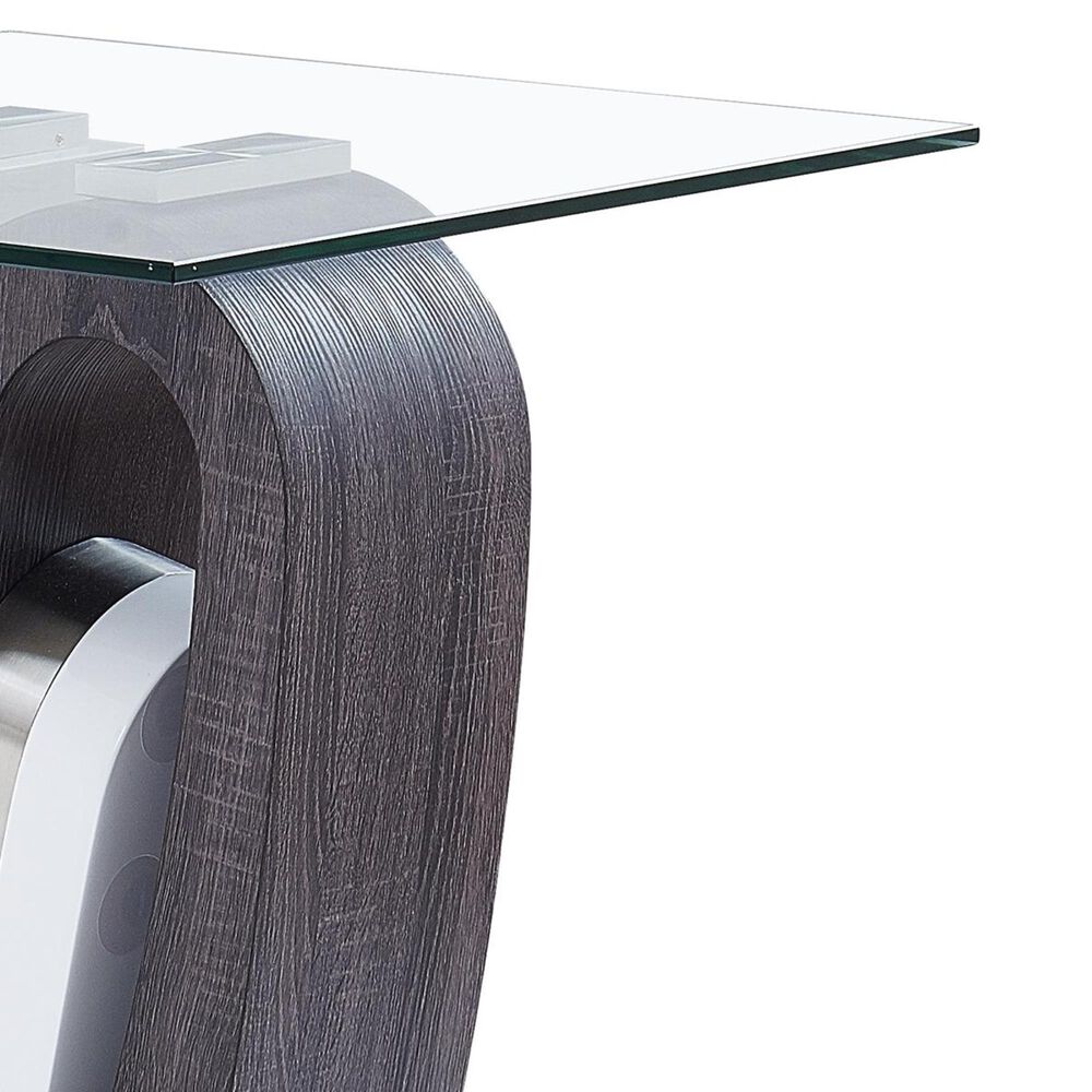 Modern Market End Table in White and Grey, , large