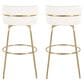 LumiSource Cinch 30" Swivel Barstool with White Upholstery in Gold (Set of 2), , large
