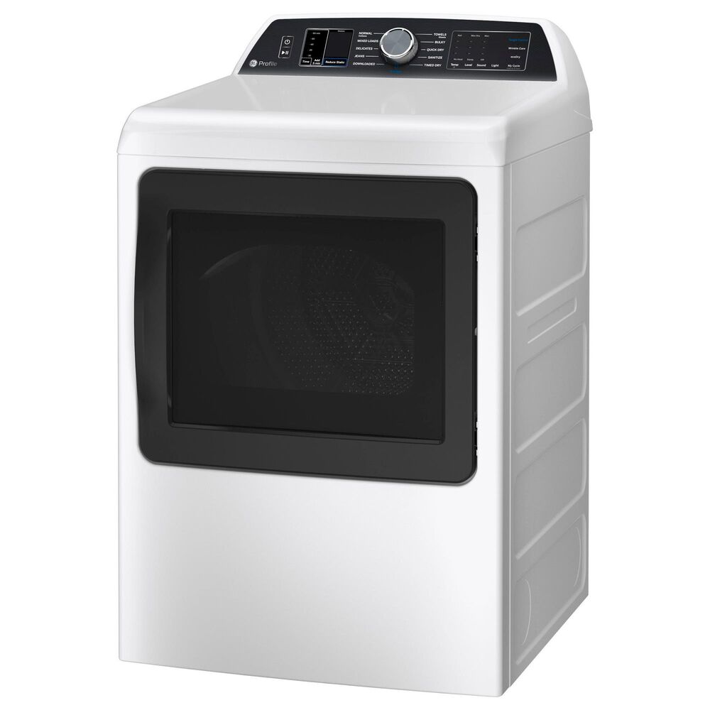 GE Profile 5.3 Cu. Ft. Top Load Washer with Agitator and 7.4 Cu. Ft. Smart Gas Dryer with Sanitize Cycle and Sensor Dry in White, , large