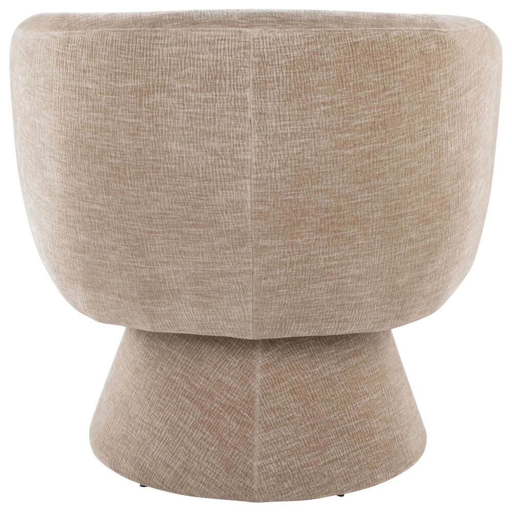 LumiSource Fran Swivel Accent Chair in Light Brown, , large
