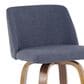 LumiSource Toriano Swivel Counter Stool with Blue Fabric Upholstery in Walnut and Chrome (Set of 2), , large