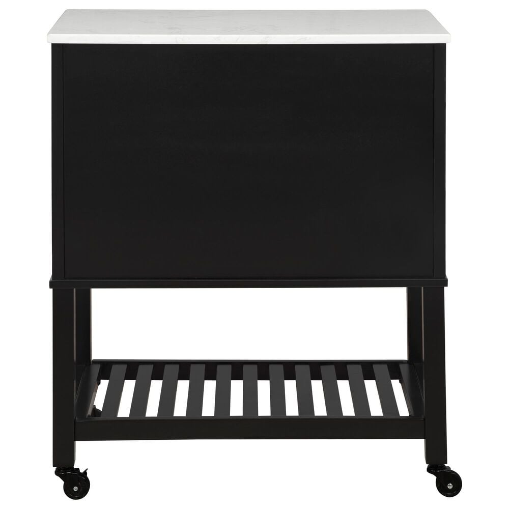 Linon Home Decor Kolton Kitchen Cart in Black and White, , large