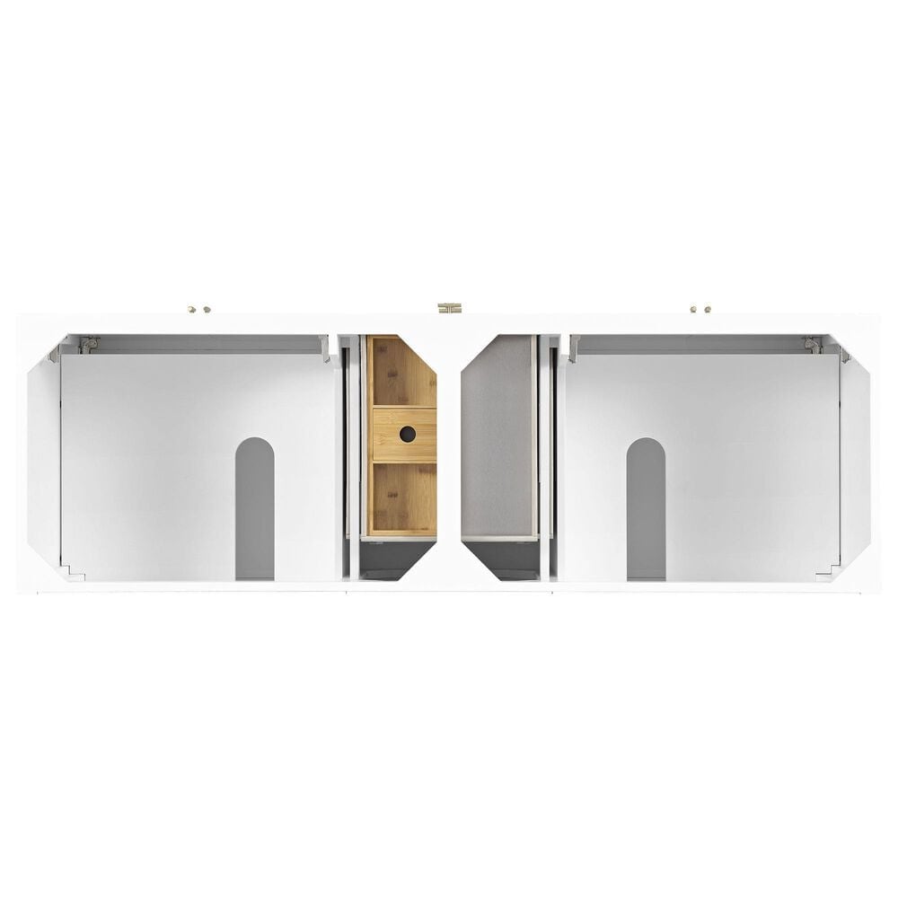 James Martin Vanities Myrrin 72" Double Vanity in Bright White with 3 cm Victorian Silver Quartz Top, , large