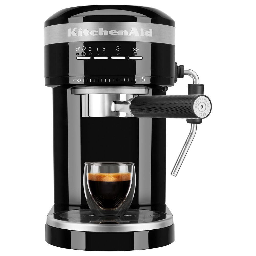 KitchenAid 47 Oz Semi-Automatic Espresso Machine in Onyx Black, , large