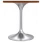 Leisuremod LeisureMod Verve Collection 27 Round Dining Table, Brushed Chrome Base with Cognac Brown MDF Top, , large