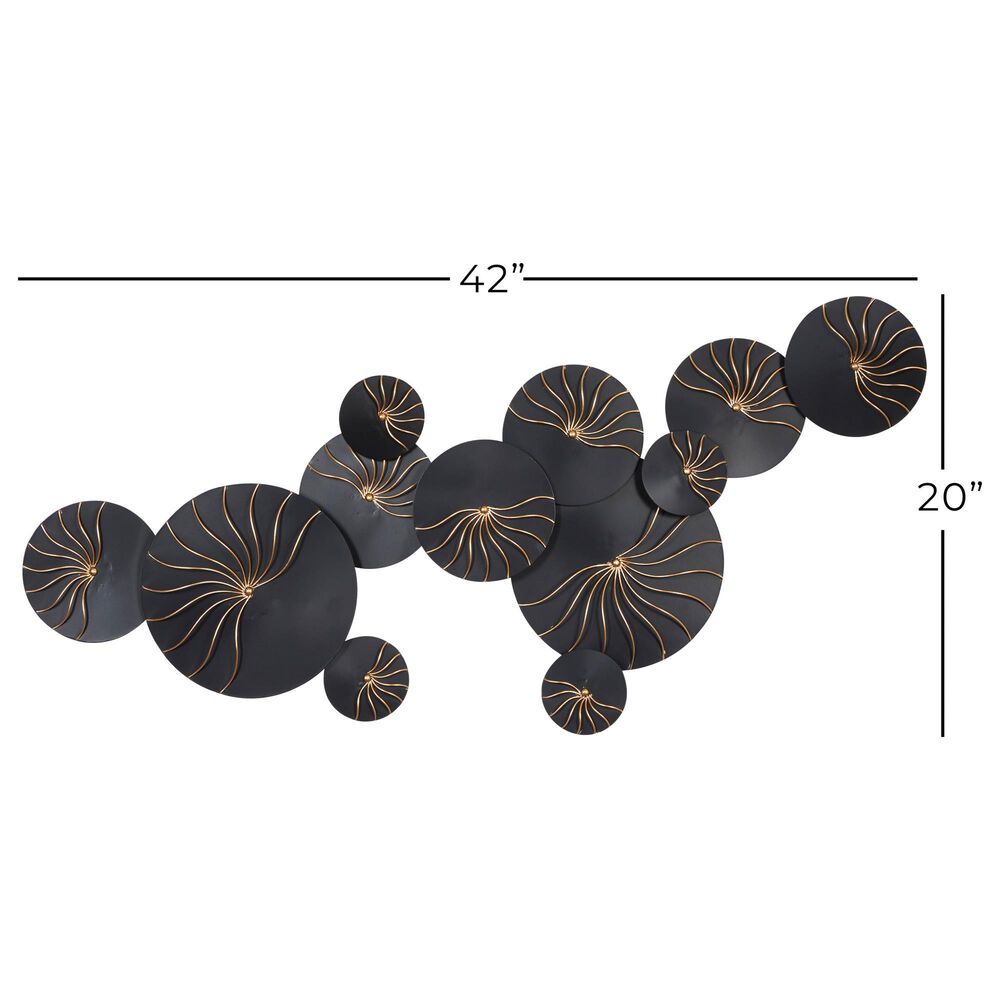 Maple and Jade 20&quot; x 42&quot; Abstract Wall Decor in Black and Gold, , large