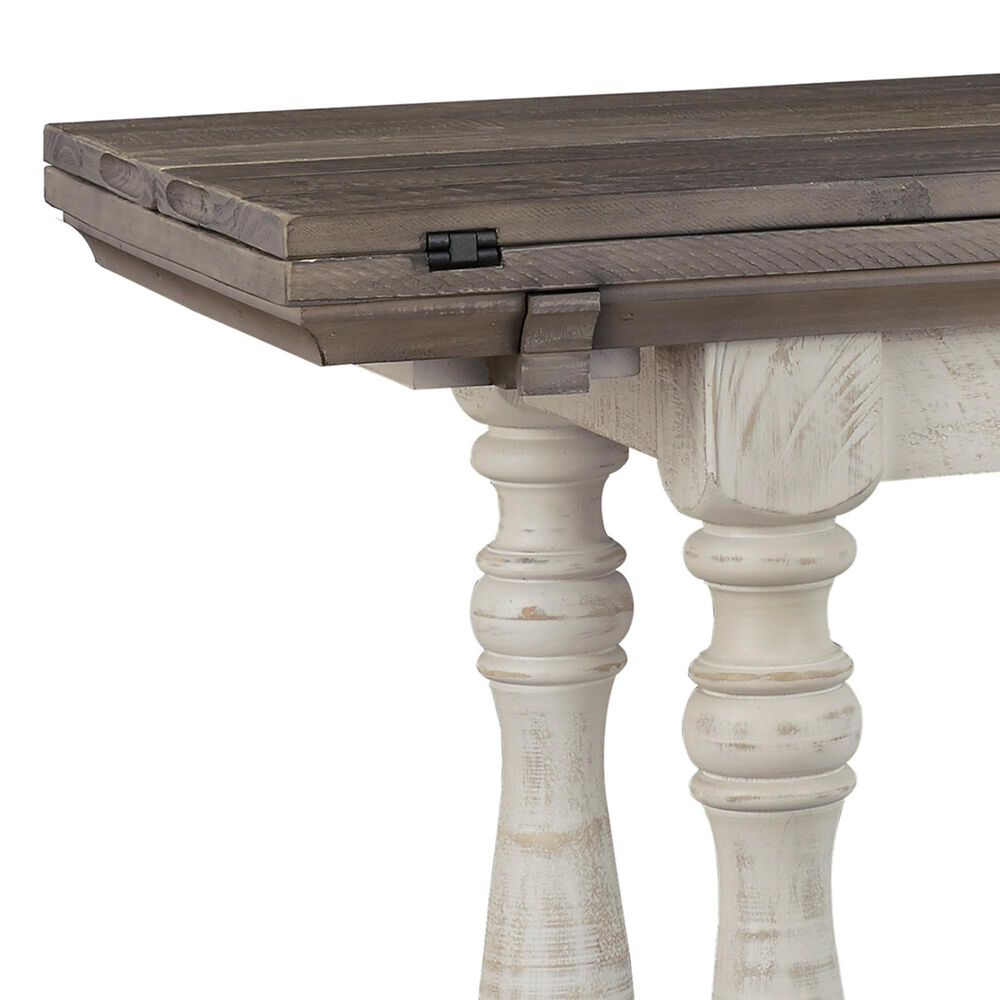 Signature Design by Ashley Havalance FlipTop Sofa Table in Weathered Gray and Vintage White
