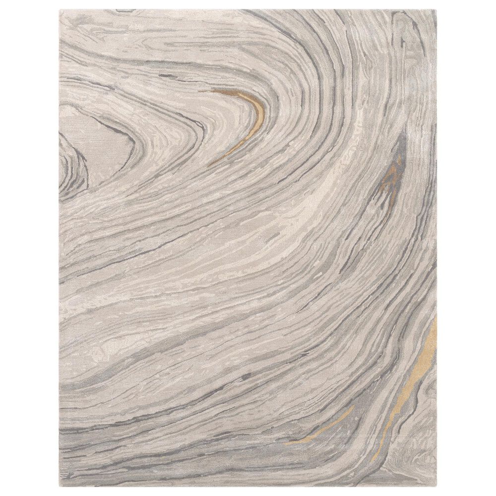 Surya Kavita 8" x 10" Gray, Charcoal, Mustard and Brown Area Rug, , large