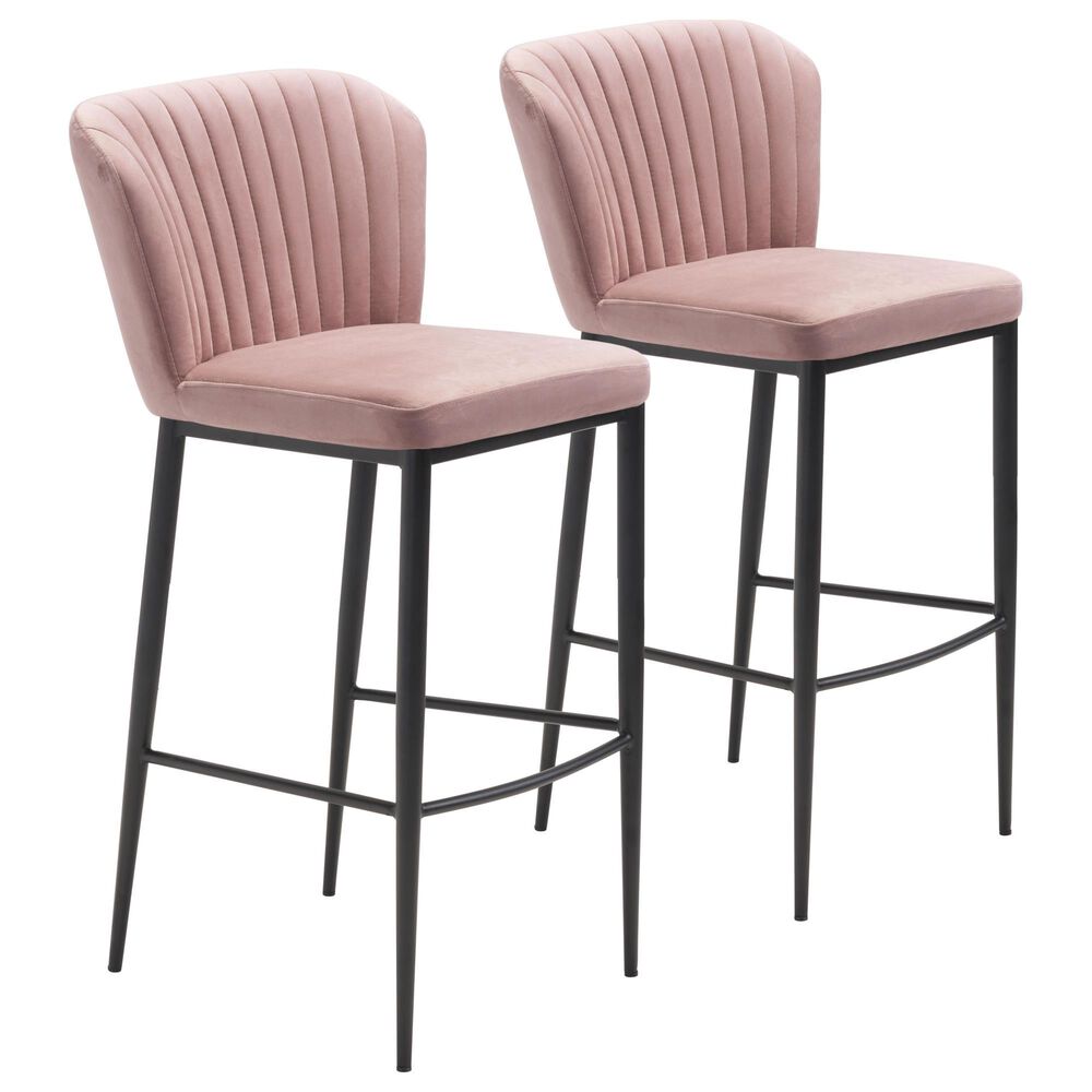 Zuo Modern Tolivere Barstool in Pink (Set of 2), , large
