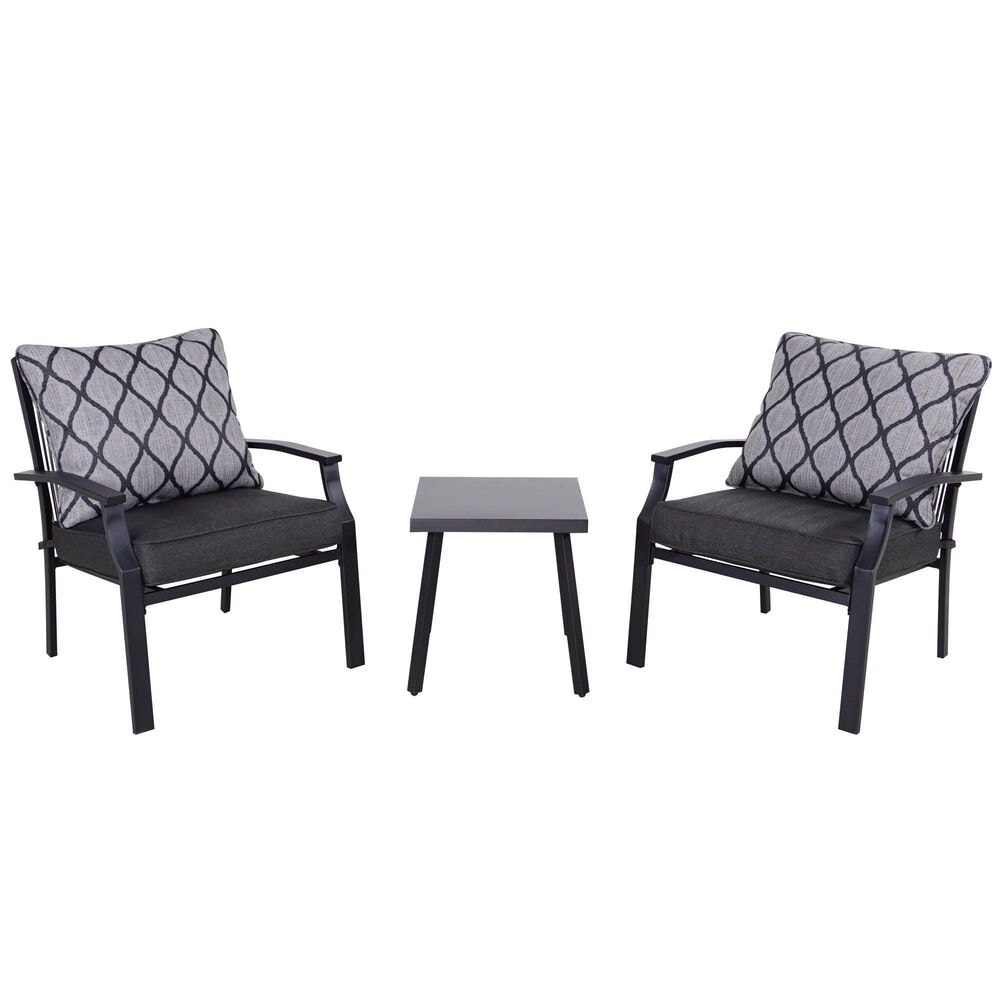 Global Note Collections Devon 3-Piece Chat Set in Ash Grey and Beluga Teardrop, , large