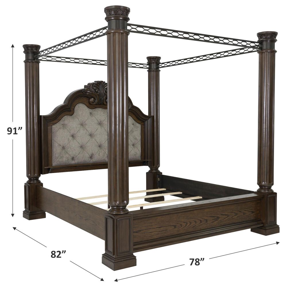 Millenium Maylee King Canopy Bed in Dark Brown, , large