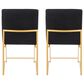 LumiSource Fuji Side Chair with Black Velvet Cushion in Gold (Set of 2), , large