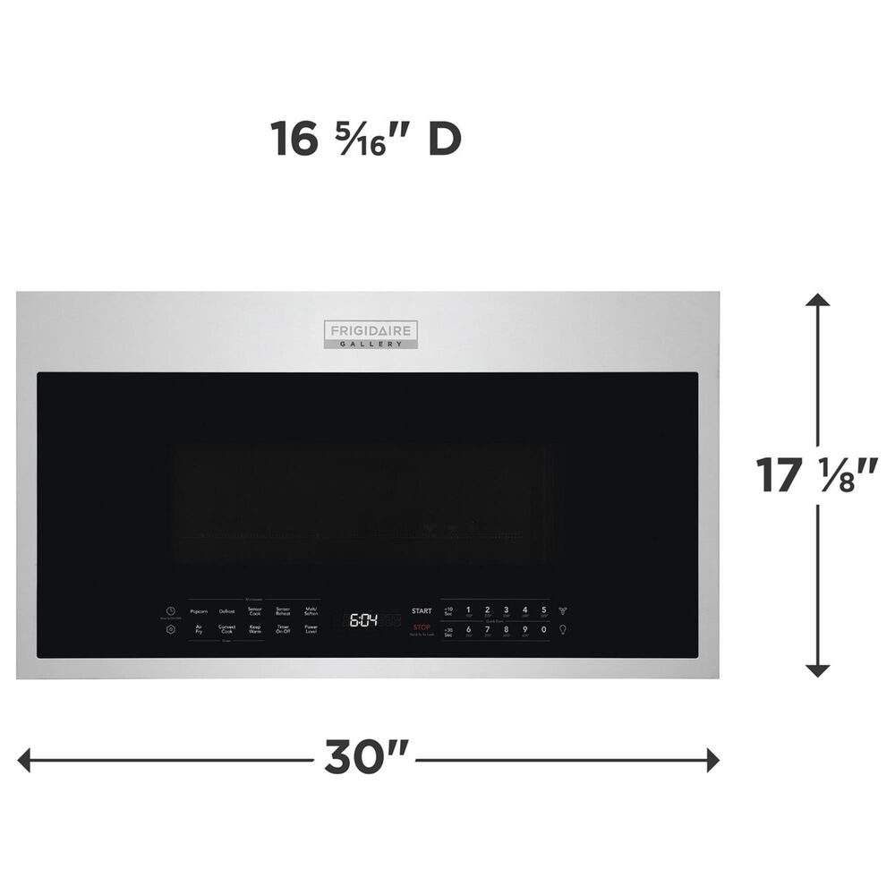 Frigidaire Gallery 2-Piece Kitchen Package with 6 Cu. Ft. Stone-Baked Pizza Gas Range and 30" Over-The-Range Microwave in Stainless Steel, , large