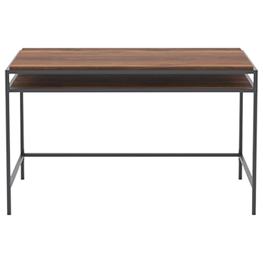 Sauder Nova Loft Writing Desk in Grand Walnut and Black, , large