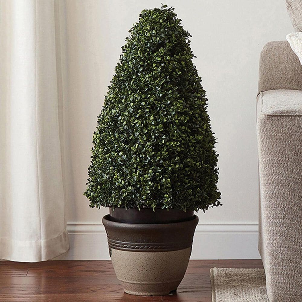 Timberlake Pure Garden 36" Boxwood Tower Topiary in Forest Green, , large