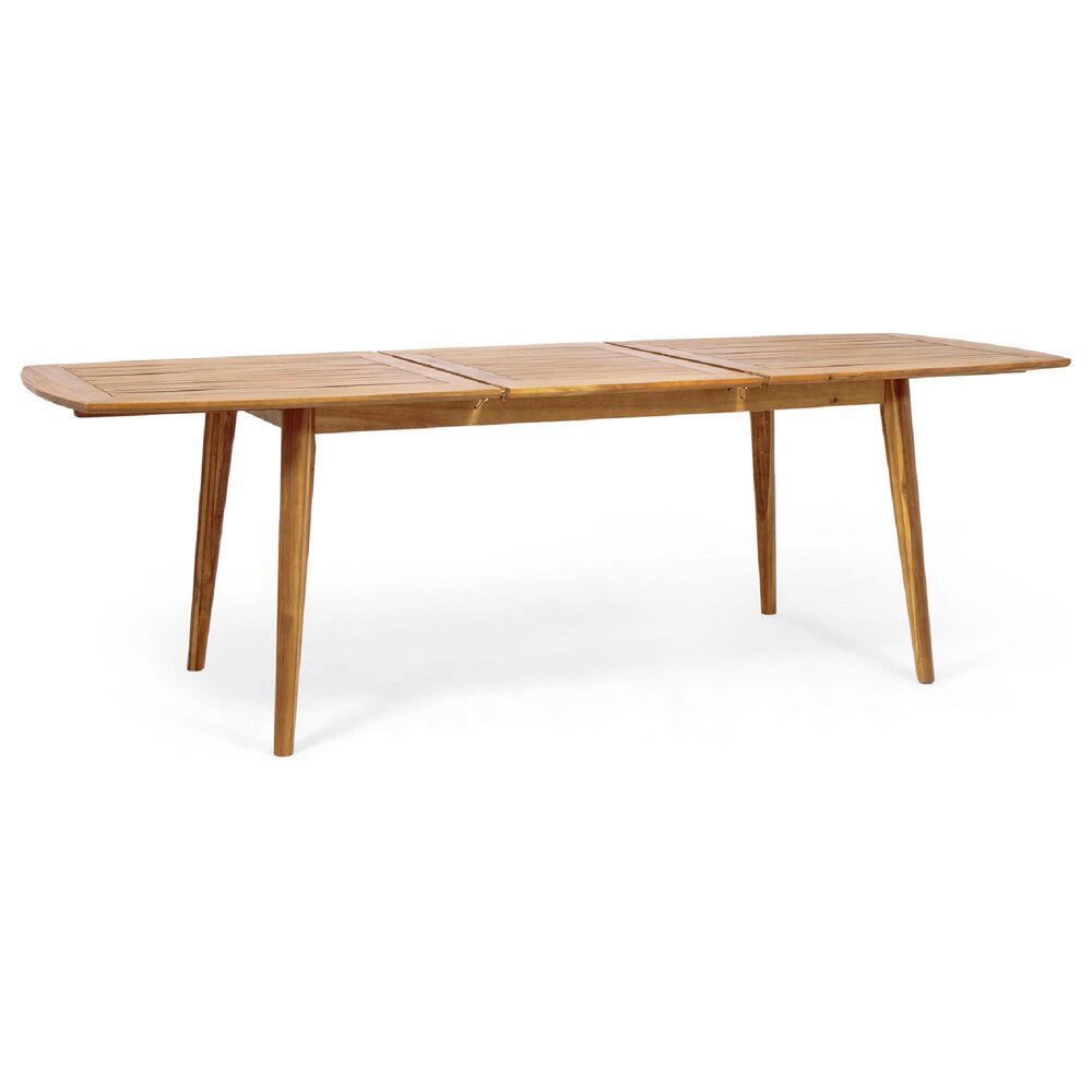 Noble House Stamford Rectangular Patio Dining Table in Teak Brown, , large