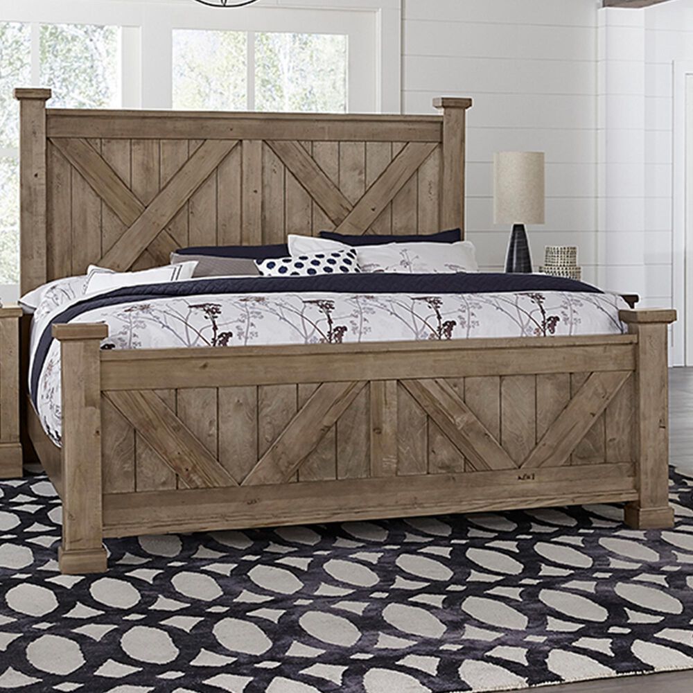 Viceray Collections Cool Rustic Queen Bed in Stone Grey, , large
