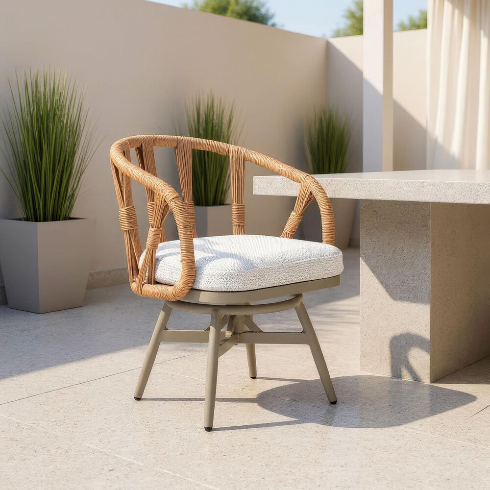 Zuo Modern Safal Swivel Outdoor Dining Chair in Gray, , large