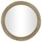 Maple and Jade 32" Round Metal Wall Mirror with Beaded Detailing in Brass, , large
