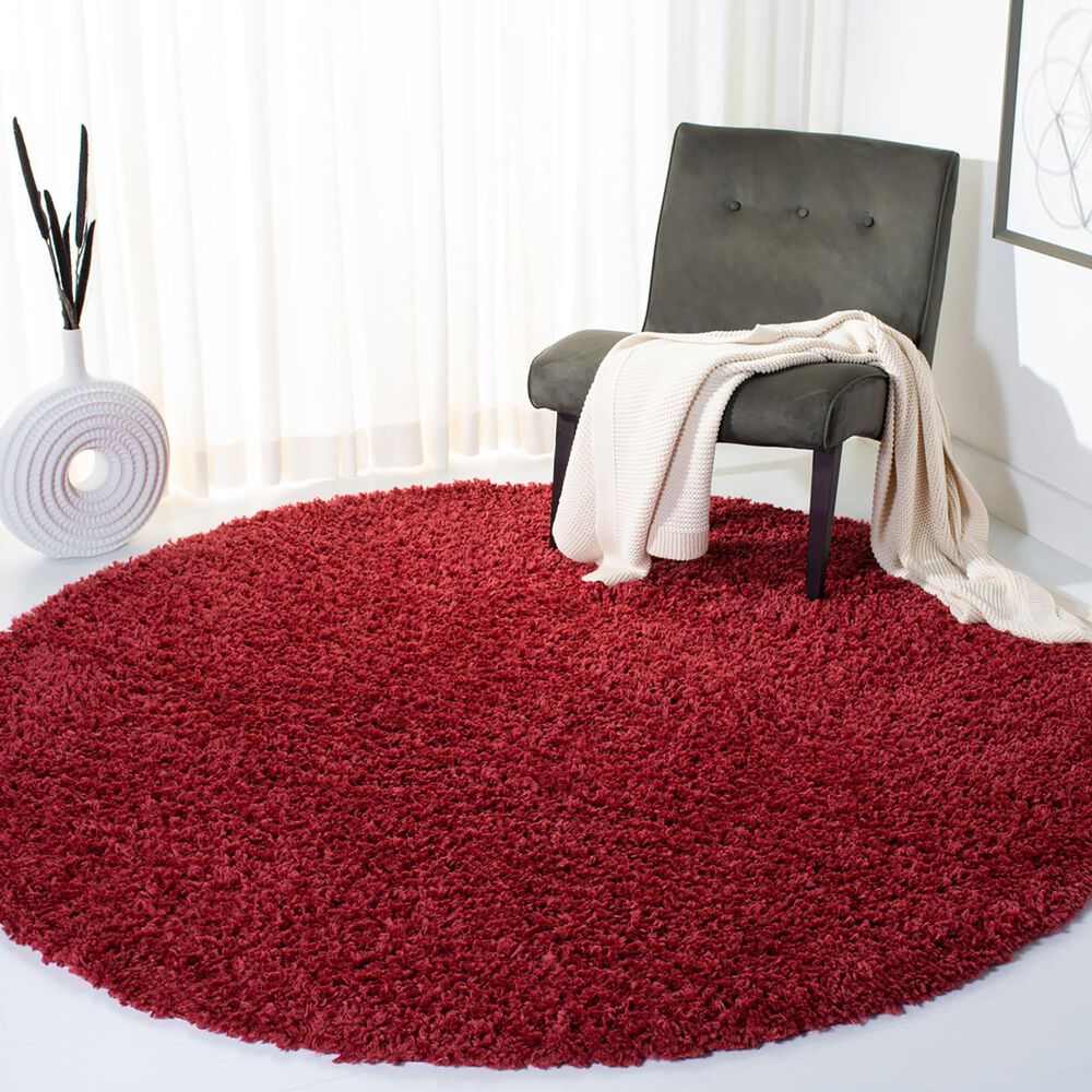 Safavieh August Shag 6&#39;7&quot; Round Red Area Rug, , large