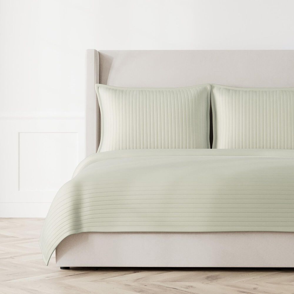 Ann Gish Channel Charmeuse King Coverlet in Frost, , large