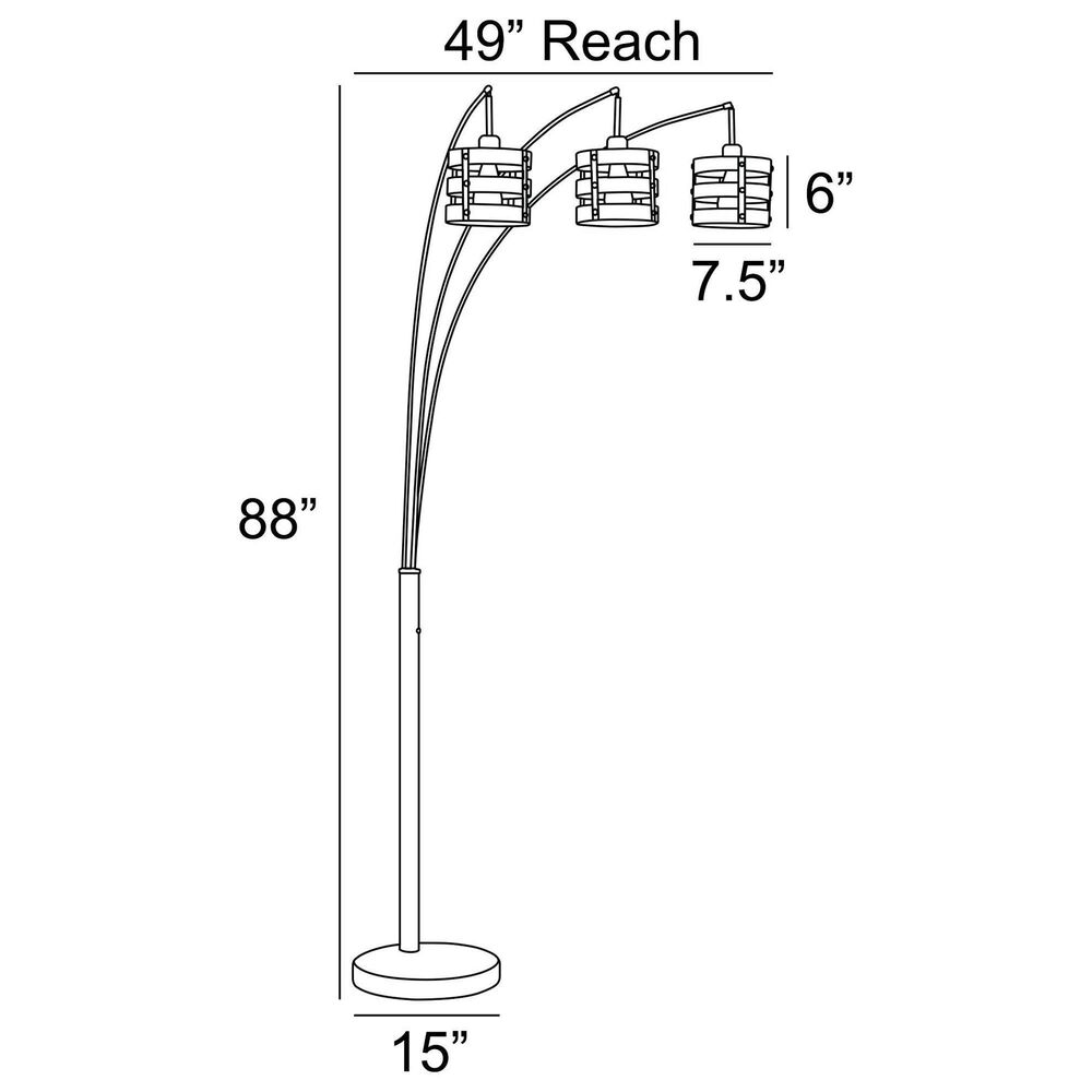 Lite Source Balta 3-Light Floor Lamp in Black, , large