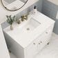 James Martin Vanities Chicago 36" Single Bathroom Vanity in Glossy White with 3 cm Lime Delight Quartz Top and Rectangular Sink, , large