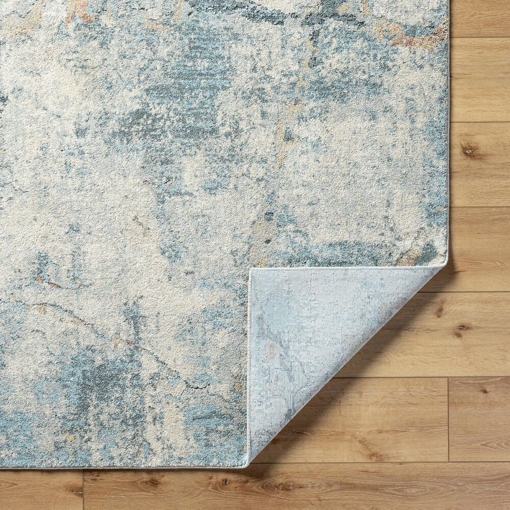 Surya Avellino 2&#39;7&quot; x 7&#39;3&quot; Light Beige, Gray, Pale Blue, Tan, Deep Teal and Rose Runner, , large