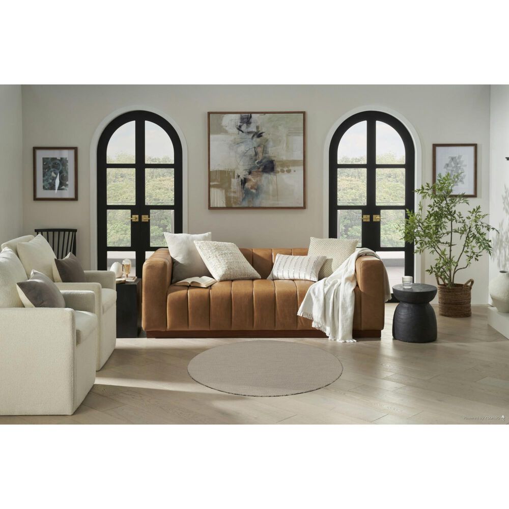 Nourison Courtyard Ivory and Silver 4&#39; Round Indoor/Outdoor Area Rug, , large