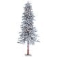 The Gerson Company 6" Pre-Lit Artificial Flocked Alpine with White Lights in Green, , large