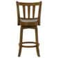 Armen Living Wren Swivel Counter Height Stool with Static Gray Upholstery in Sepia Brown, , large