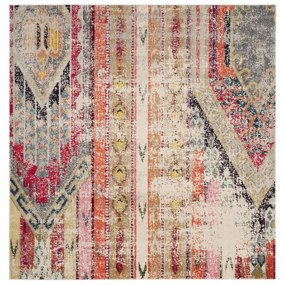 Safavieh Monaco MNC222G-4SQ 4" Square Light Grey/Multi Area Rug, , large