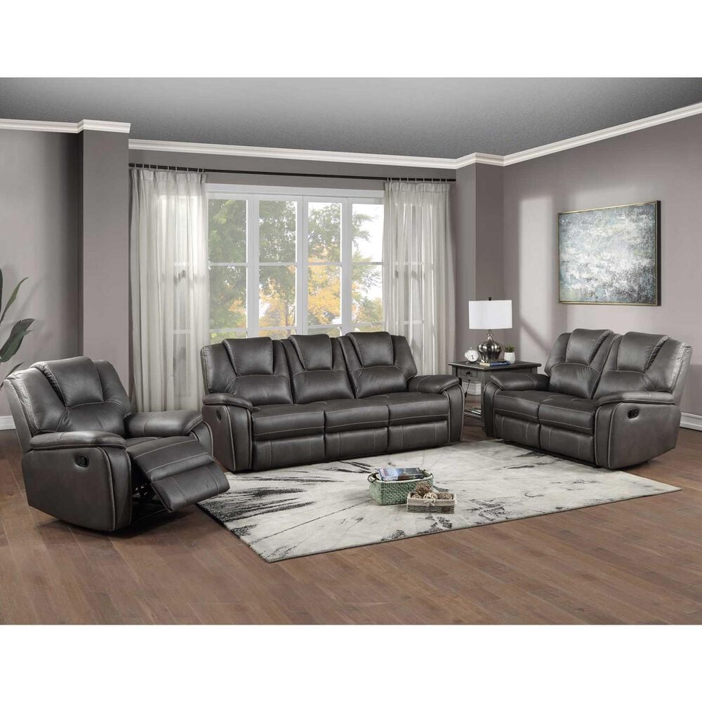 Steve Silver Katrine Manual Reclining Loveseat in Charcoal, , large