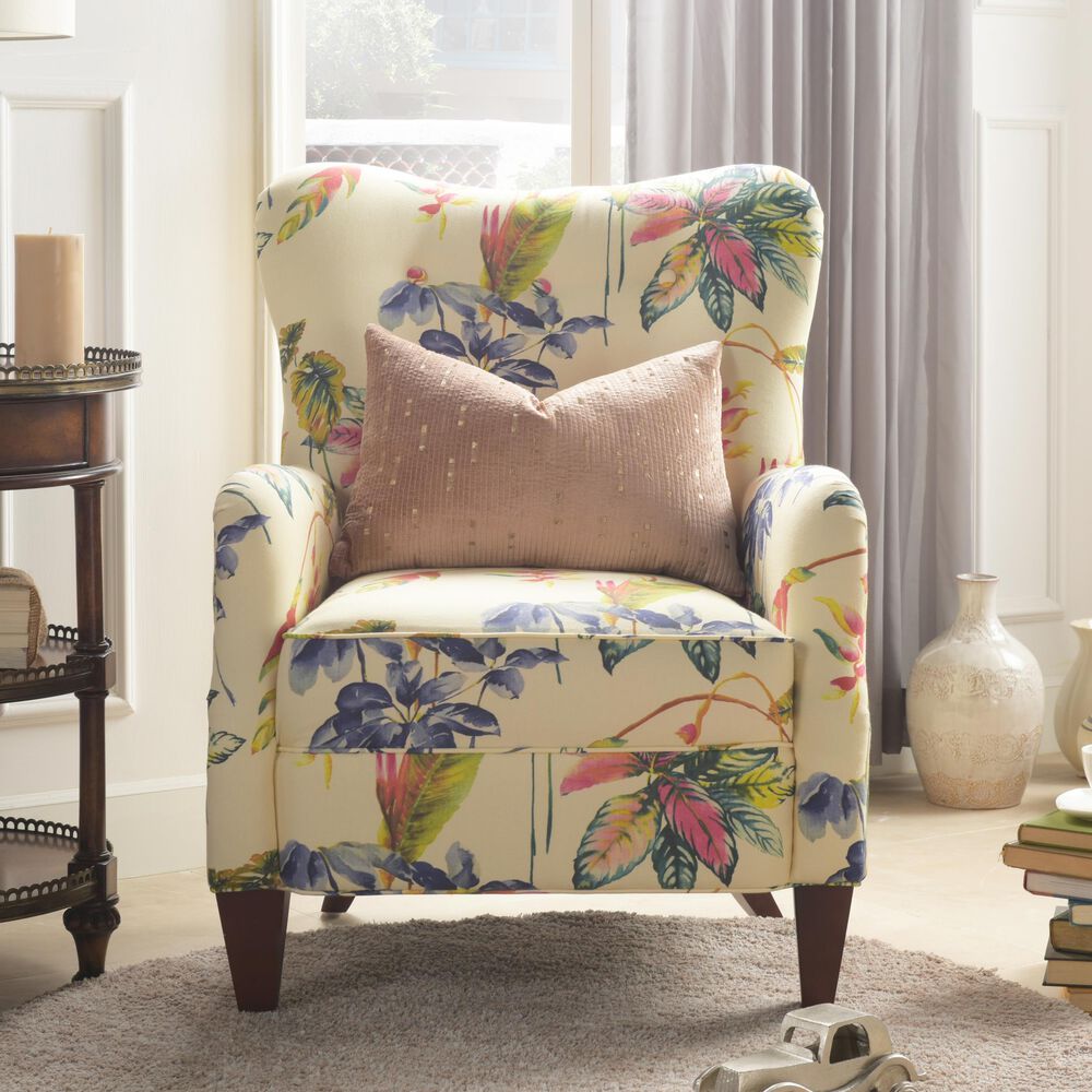 Jennifer Taylor Home Paradise Upholstered Arm Chair OffWhite/Floral NFM