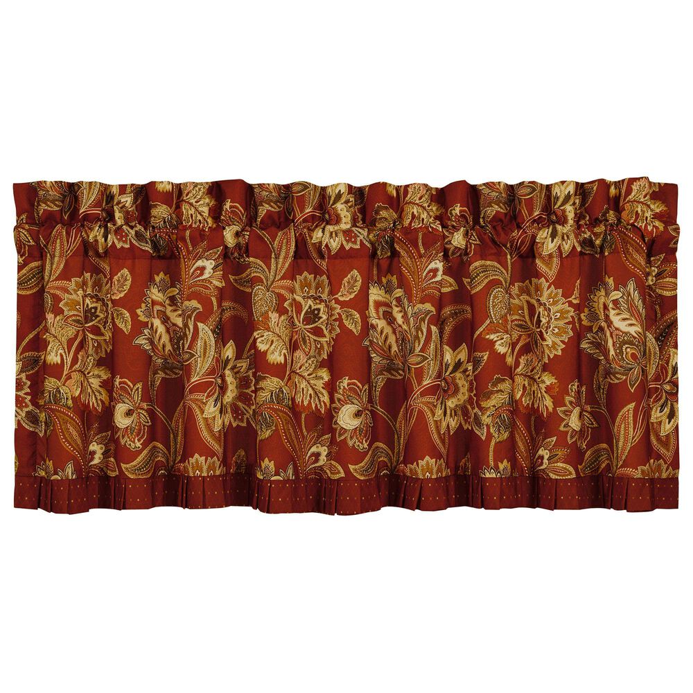 J. Queen New York Montecito 72" x 17" Window Straight Valance in Red, Spice and Gold, , large