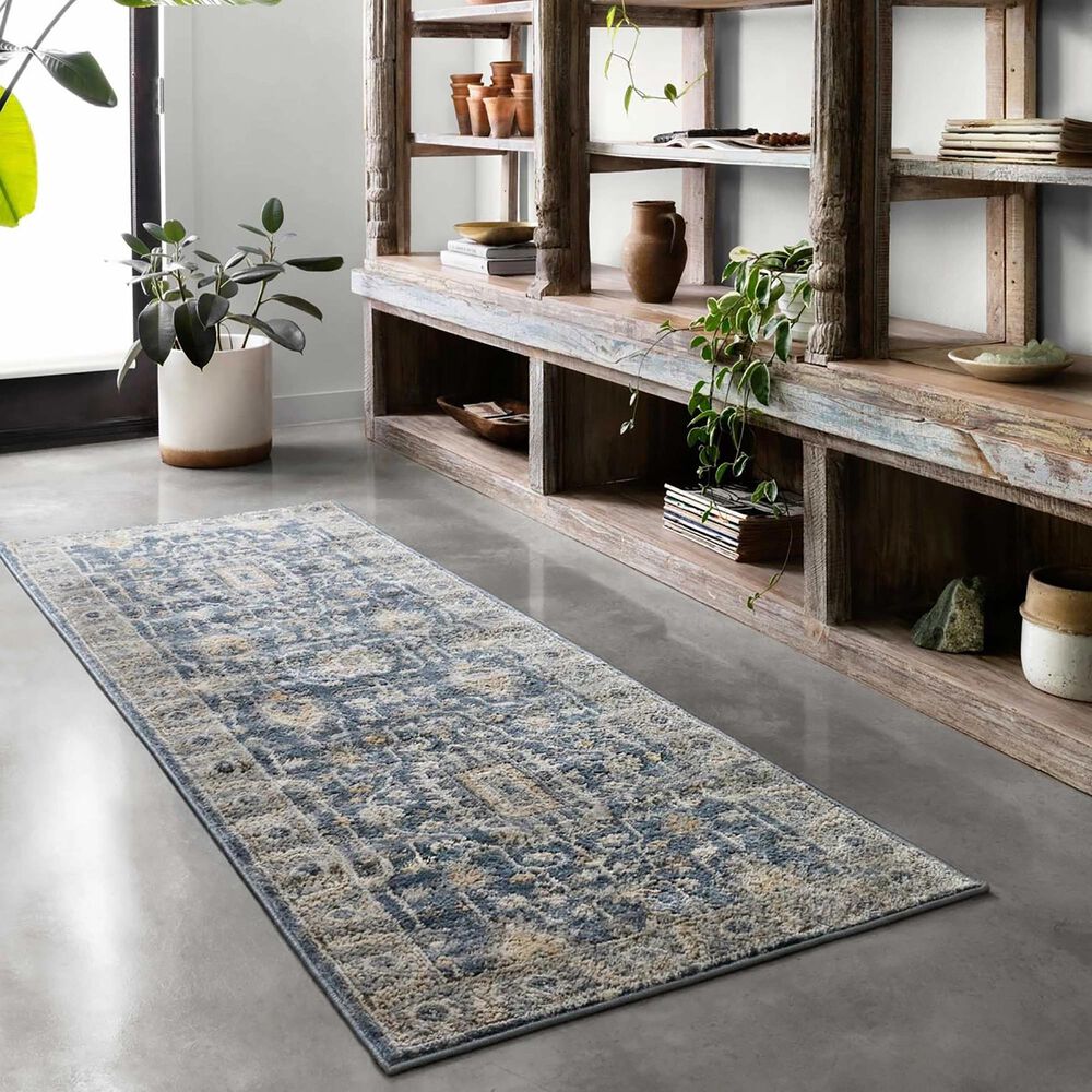Loloi II Teagan TEA-03 2&#39;8&quot; x 7&#39;6&quot; Denim and Pebble Runner, , large
